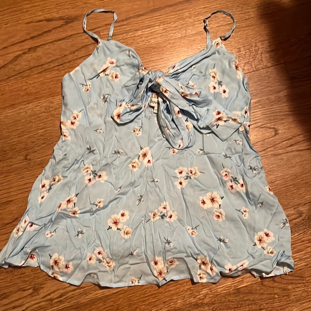 Spaghetti strap tie front top